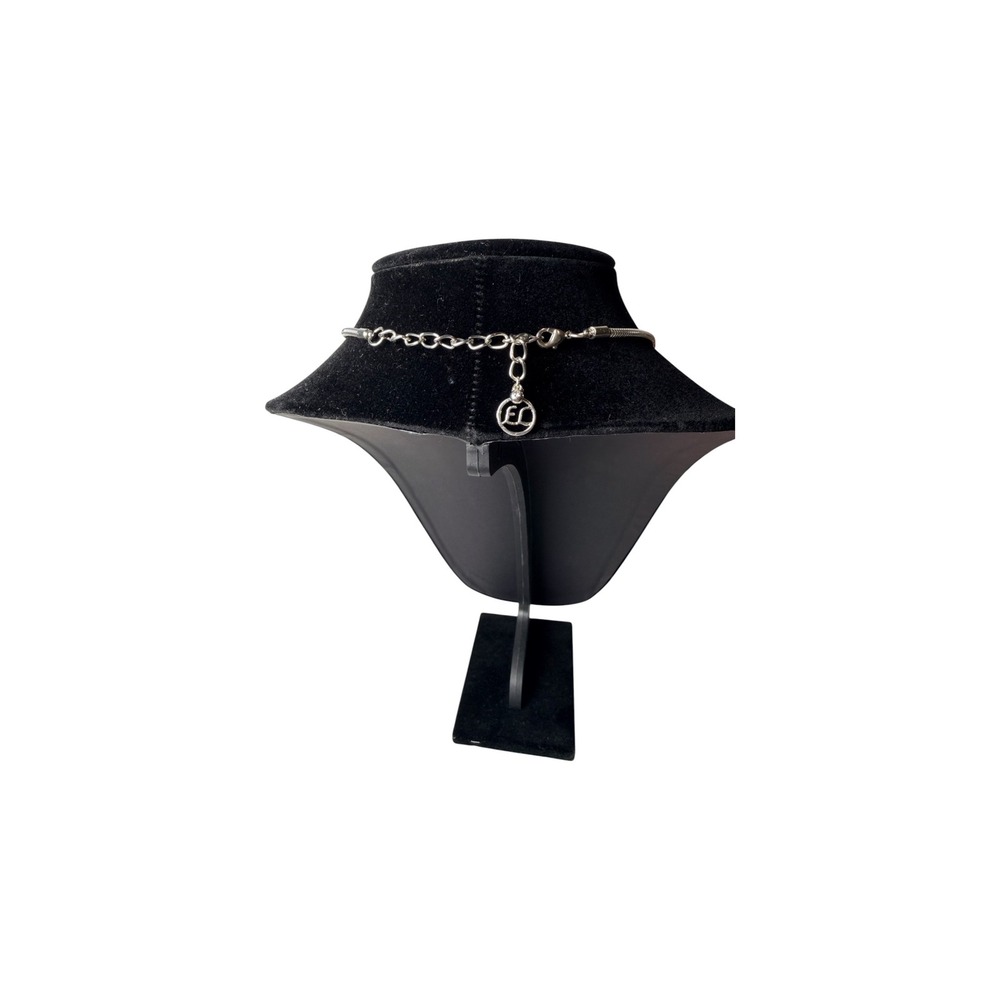 Erica Lyons Mixed Metal Textured Woven Pattern Adjustable Fashion Necklace - Picture 2 of 2